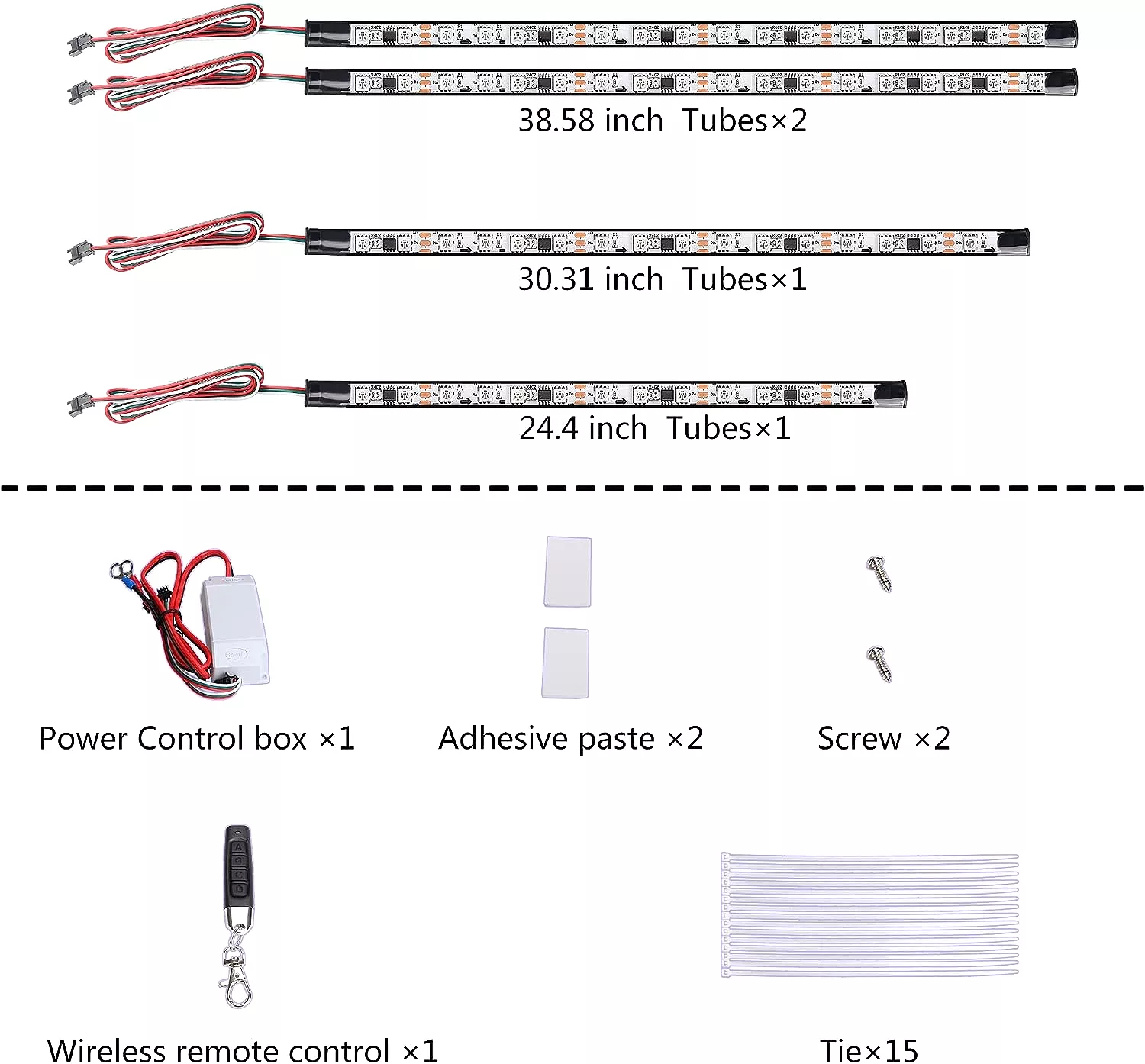 12V-66V Universal Golf Cart LED Light Strip Kit Light Bars and Light Strips - 10L0L