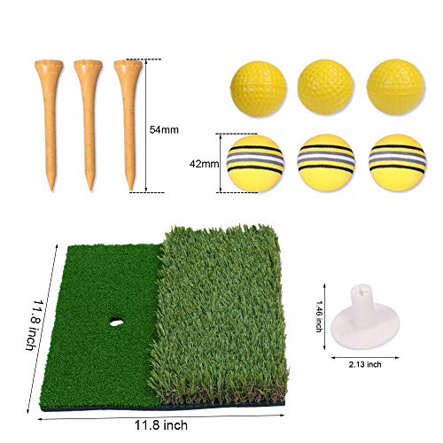 12x12 Small Dual Surface Golf Hitting Mat - Golf Mat for Backyard