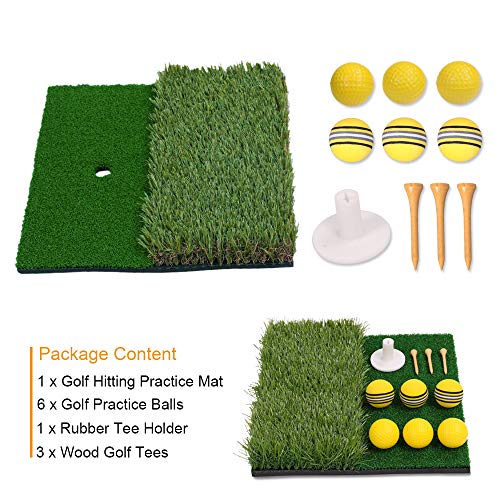 12x12 Small Dual Surface Golf Hitting Mat - Golf Mat for Backyard