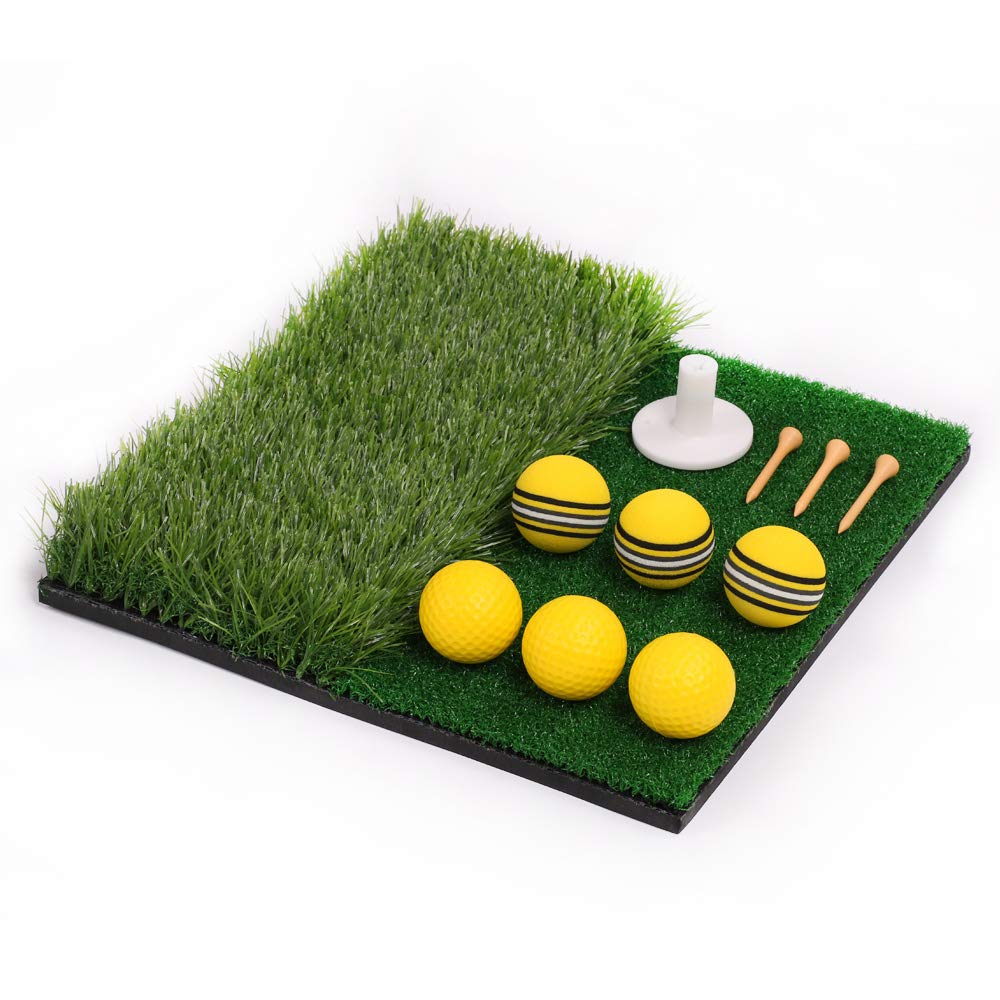 12x12 Small Dual Surface Golf Hitting Mat - Golf Mat for Backyard