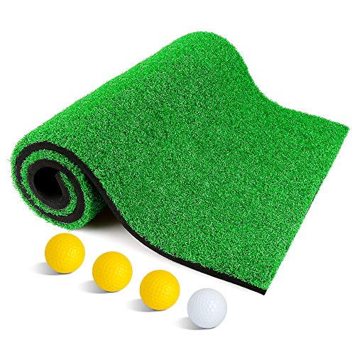 12x24 Golf Chipping Pad Mat with Golf Tee and 4 Balls - Small Golf Hitting Mat