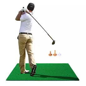 3x5 Foot Golf Hitting Mats with Rubber Tees - Large Golf Practice Mat