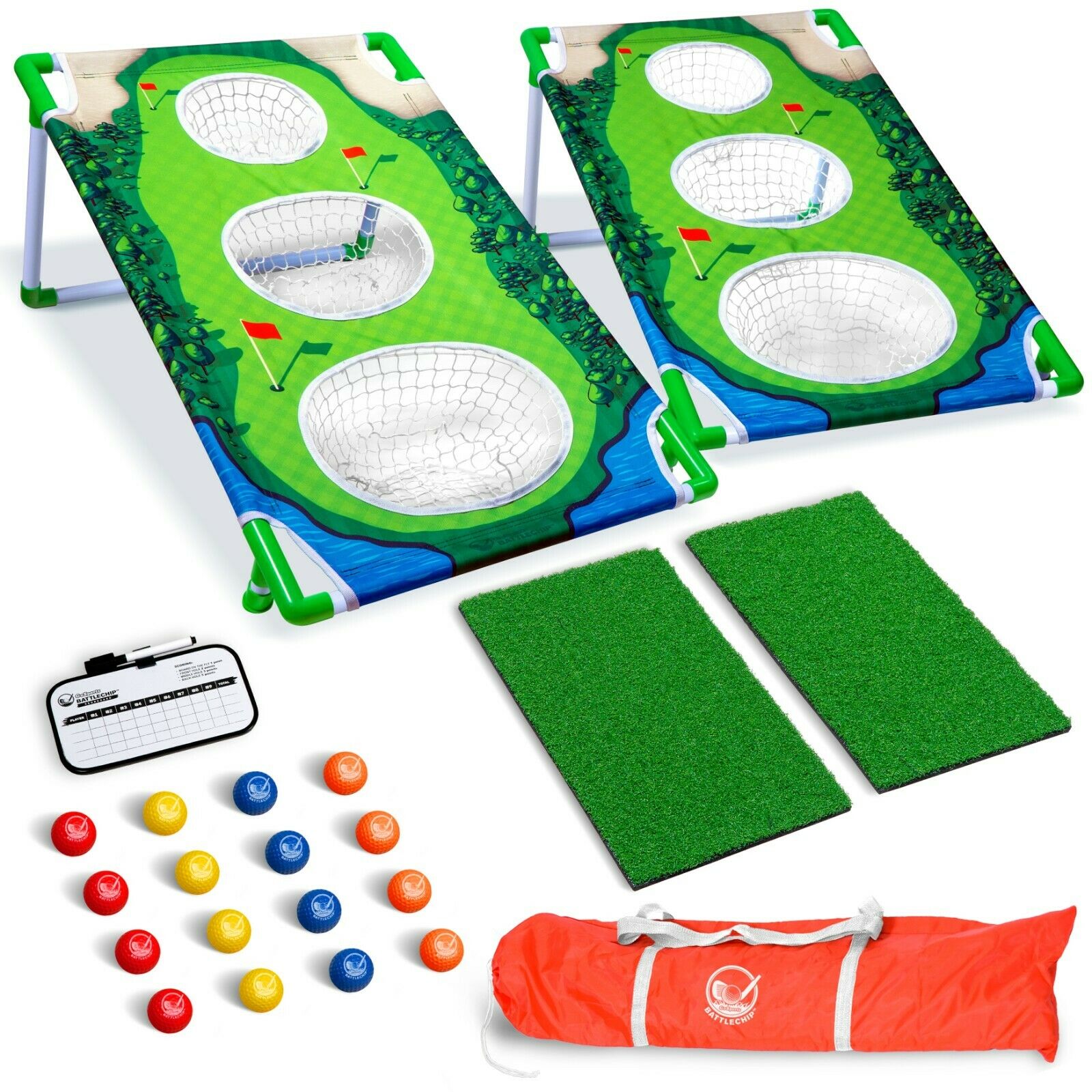 Backyard Golf Cornhole Game Deluxe Set - Golf Chipping Games for Home