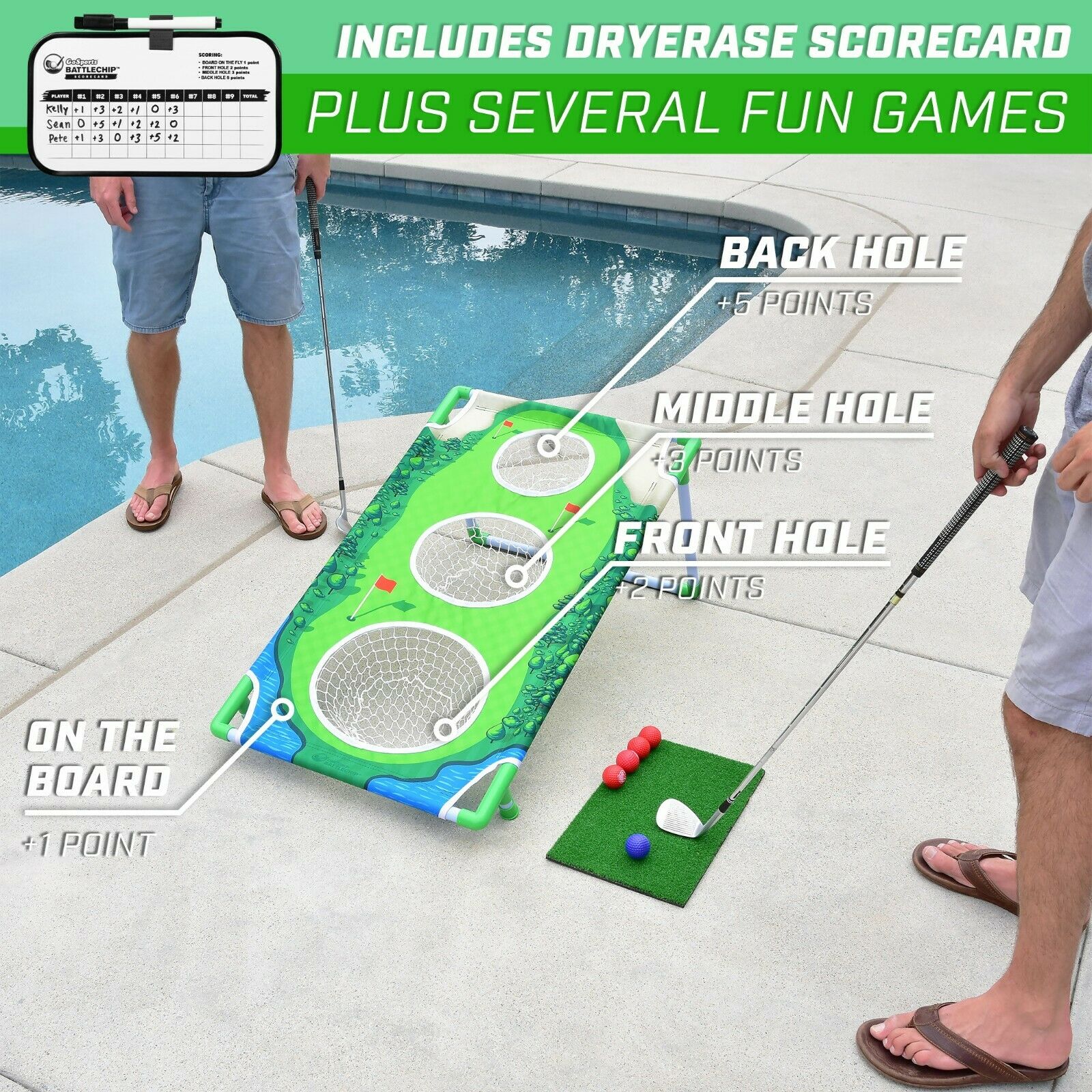 Backyard Golf Cornhole Game Deluxe Set - Golf Chipping Games for Home