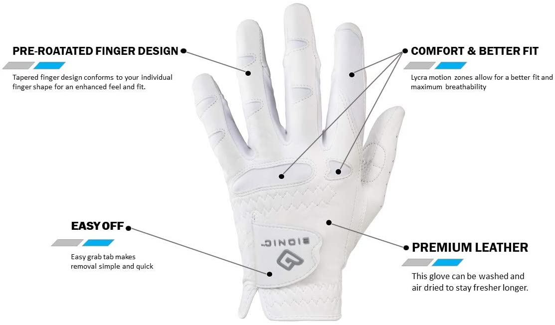 Bionic Golf Women's StableGrip Glove - White