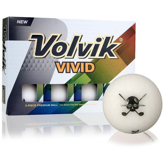 CaddiesShack Custom Jolly Rogers Skull & Crossbones Volvik Vivid Matte Golf Balls - Sleeve