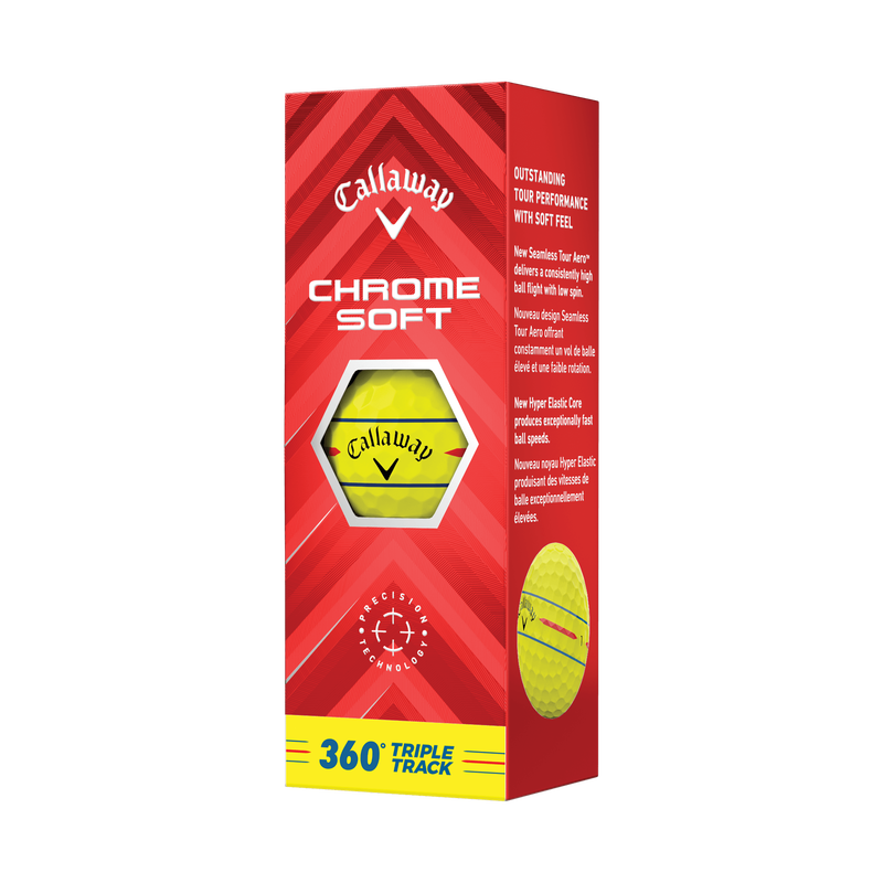 Callaway Chrome Soft Yellow 360 Triple Track 2024 Golf Balls