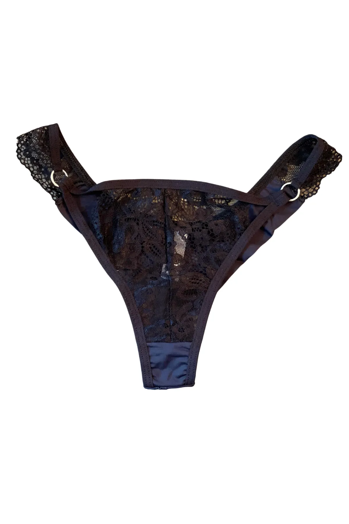 CATARINA BLACK Lace Brazilian Thong Panty