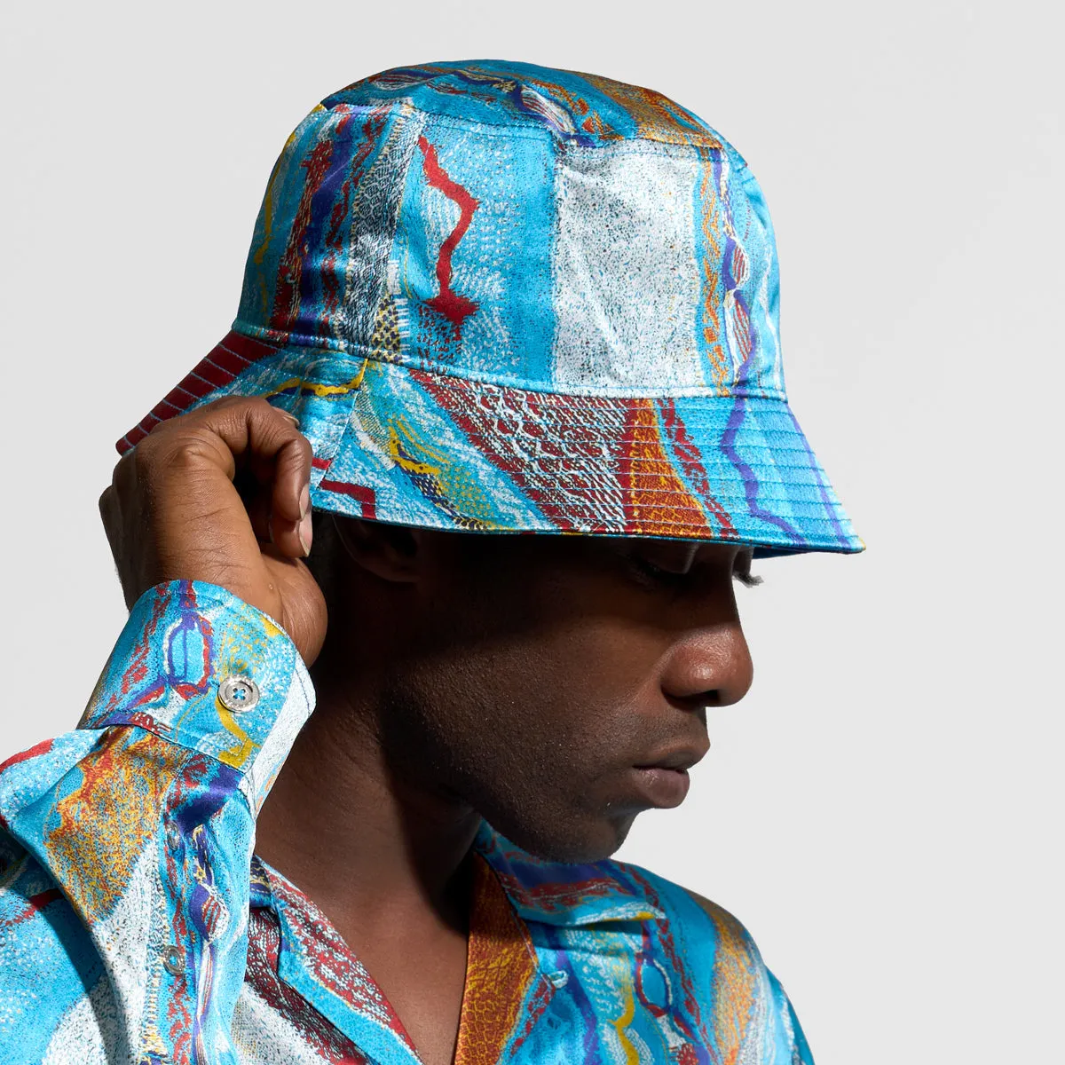 COOGI Silk Bucket Hat - Blue