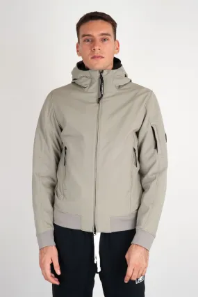 C.P. Company Giubbotto Shell-R Hooded in Nylon Riciclato Ghiaccio