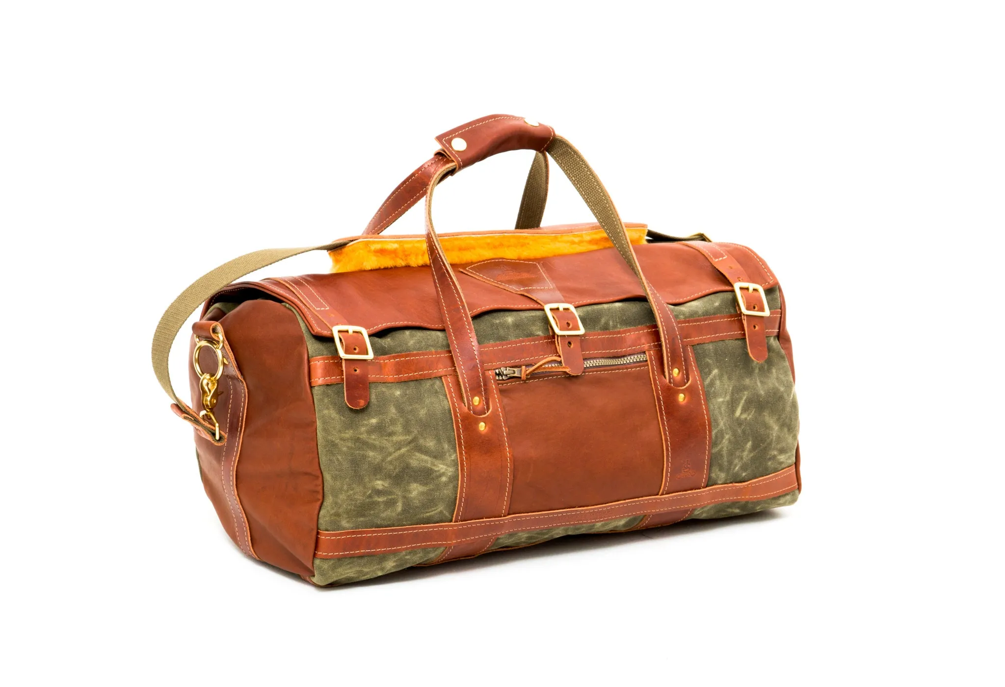 Custom Tour Duffel with Leather Flap and Ends