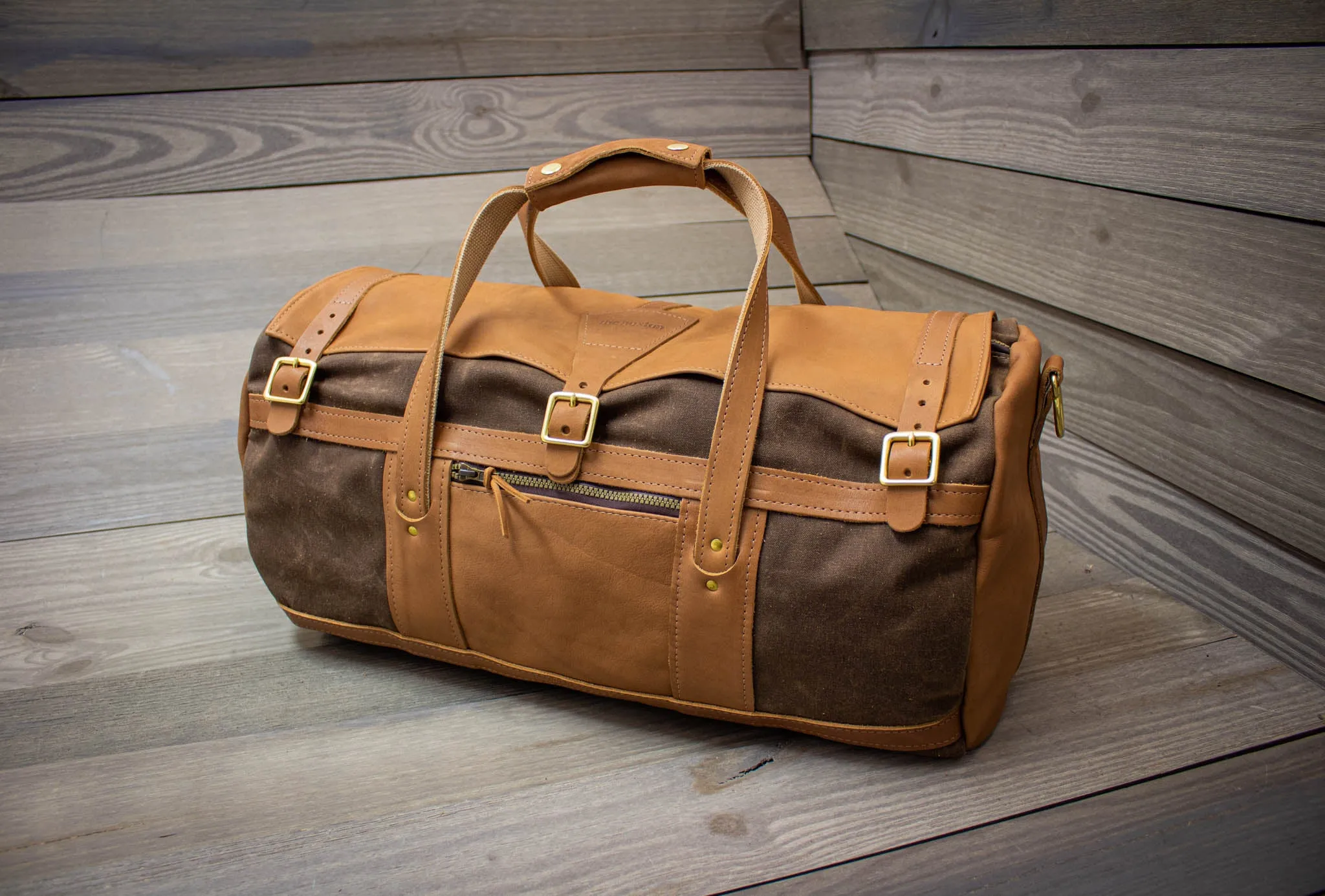 Custom Tour Duffel with Leather Flap and Ends