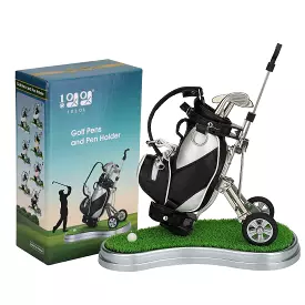 Deluxe Golf Pens with Golf Bag Holder on Base