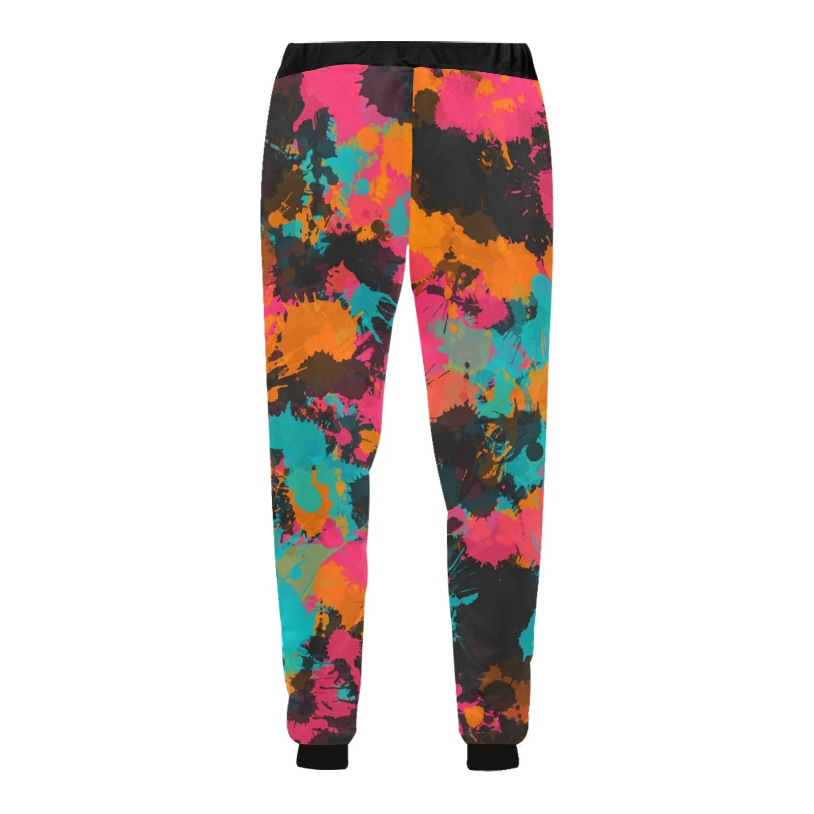 Fiesta Colors Paint Splatter All Over Print Light-Weight Men's Jogger Sweatpants (Non Fleece Lined)