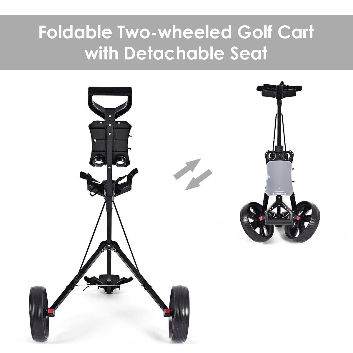 Folding 2 Wheel Golf Pull Cart w/Scoreboard