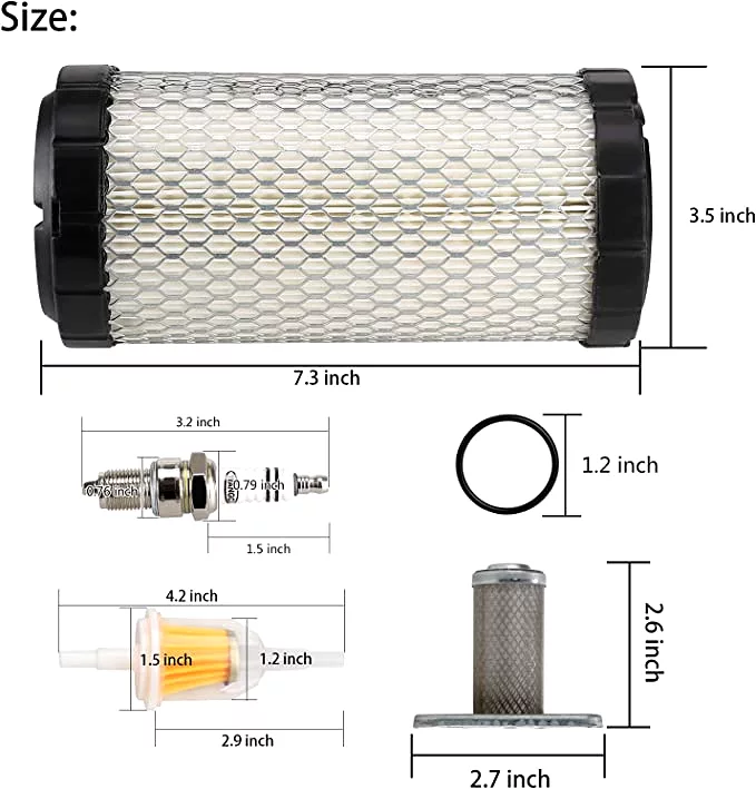 For EZGO Golf Cart Tune Up Kit for TXT RXV Air Filter Oil Filter Fuel Filter Spark Plug - 10L0L