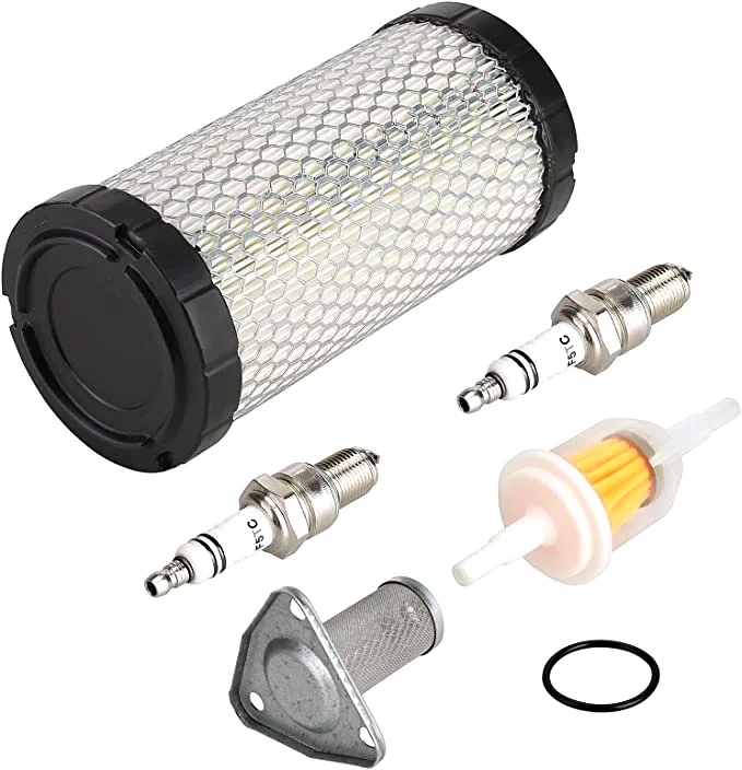 For EZGO Golf Cart Tune Up Kit for TXT RXV Air Filter Oil Filter Fuel Filter Spark Plug - 10L0L