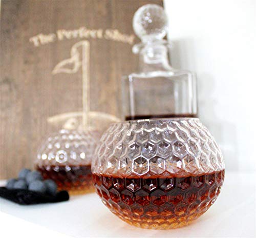 Golf Ball Whiskey Glass and Decanter Set - Perfect Golfer Gift!