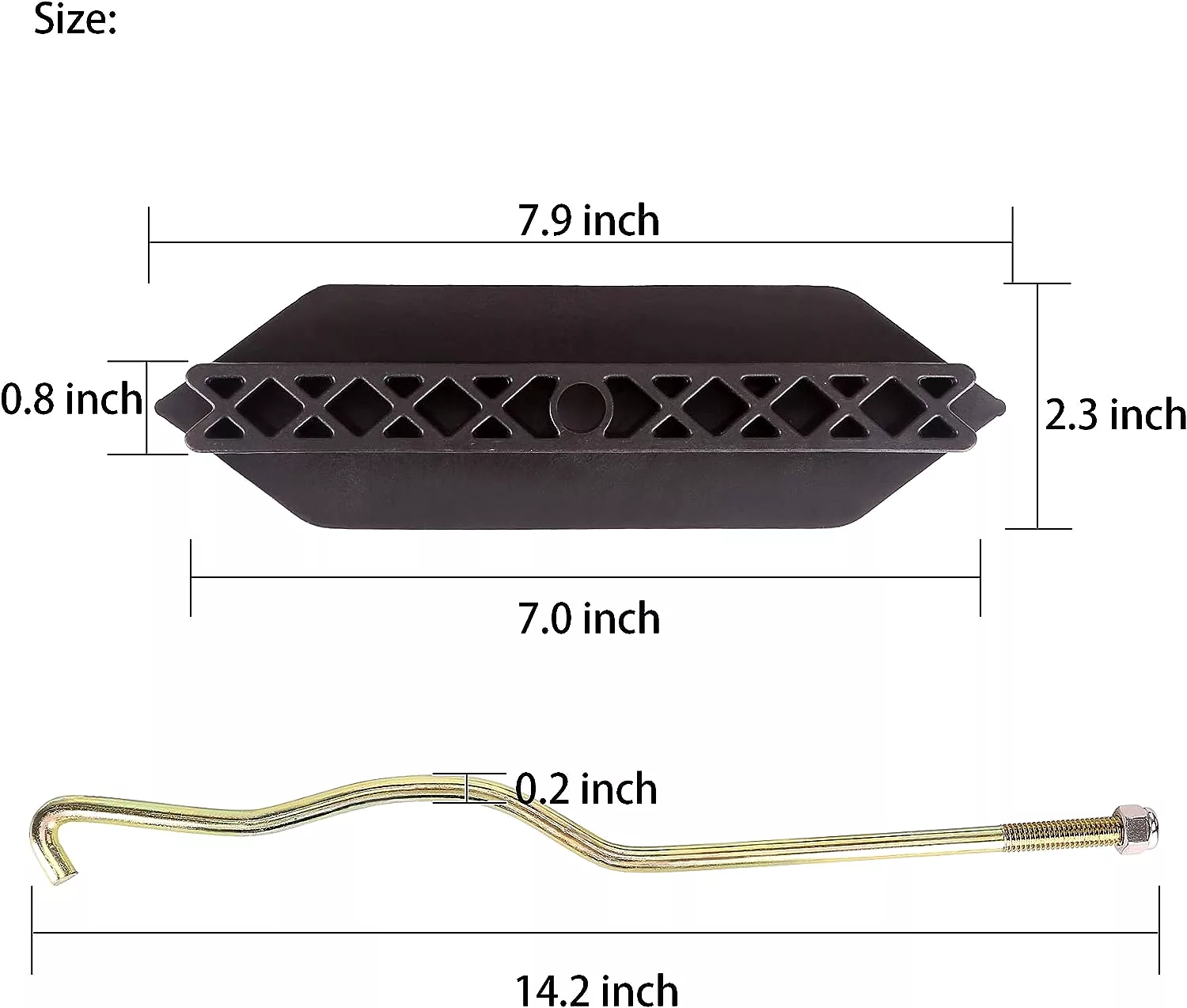 Golf Cart Battery Hold Down Plate with Rods Kit for Club Car Precedent 2004-2009 - 10L0L