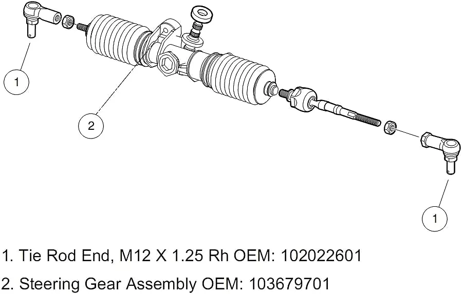 Golf Cart Tie Rod End Kit for Club Car Precedent 2004-Up - 10L0L