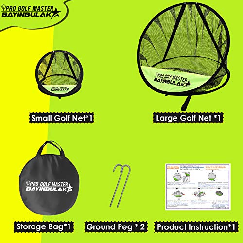 Golf Chipping Practice Nets for Backyard (Set of 2) - Outdoor Golf Game Set