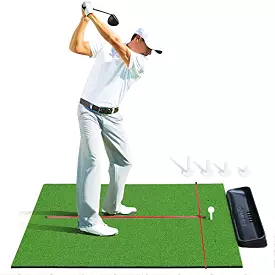 Golf Hitting Mats With Ball Tray | Premium 4x5 Golf Mat Bundle