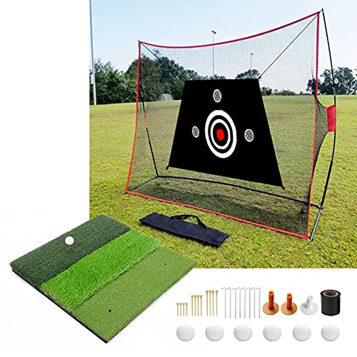 Golf Hitting Net Bundle - 10 Foot Net with 25x25 Hitting Golf Mat