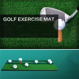 Golf Practice Mat with Rubber Tee - Home Hitting Golf Mats