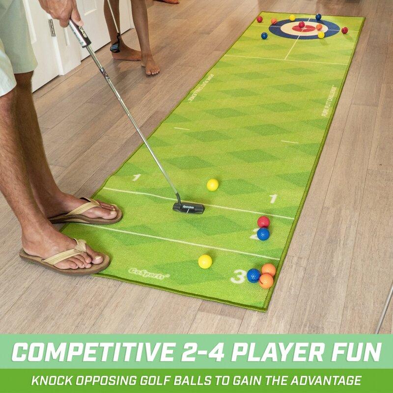 Golf Putting & Shuffleboard Game Set - 2 Fun Putting Games in One!!