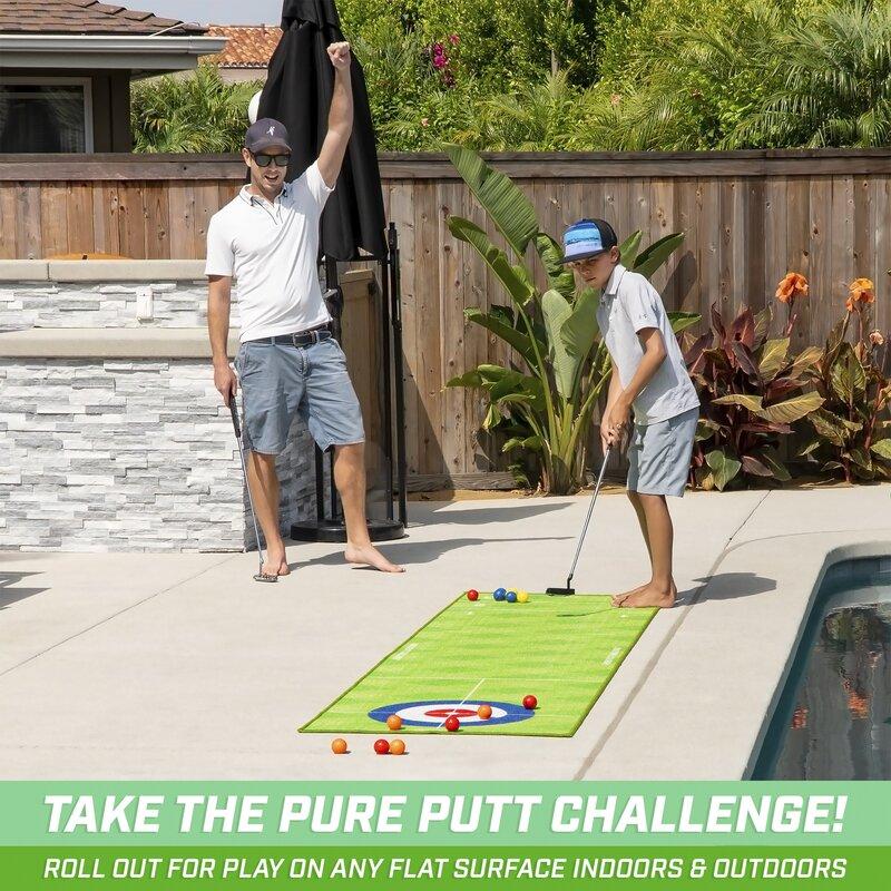 Golf Putting & Shuffleboard Game Set - 2 Fun Putting Games in One!!