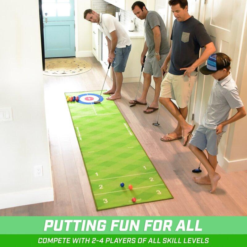 Golf Putting & Shuffleboard Game Set - 2 Fun Putting Games in One!!