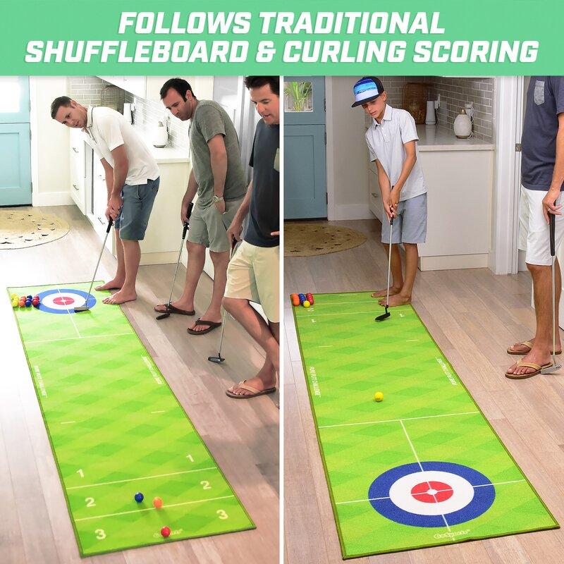 Golf Putting & Shuffleboard Game Set - 2 Fun Putting Games in One!!