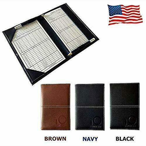 Golf Scorecard Holder Yardage Book - Leather Golf Scorebook