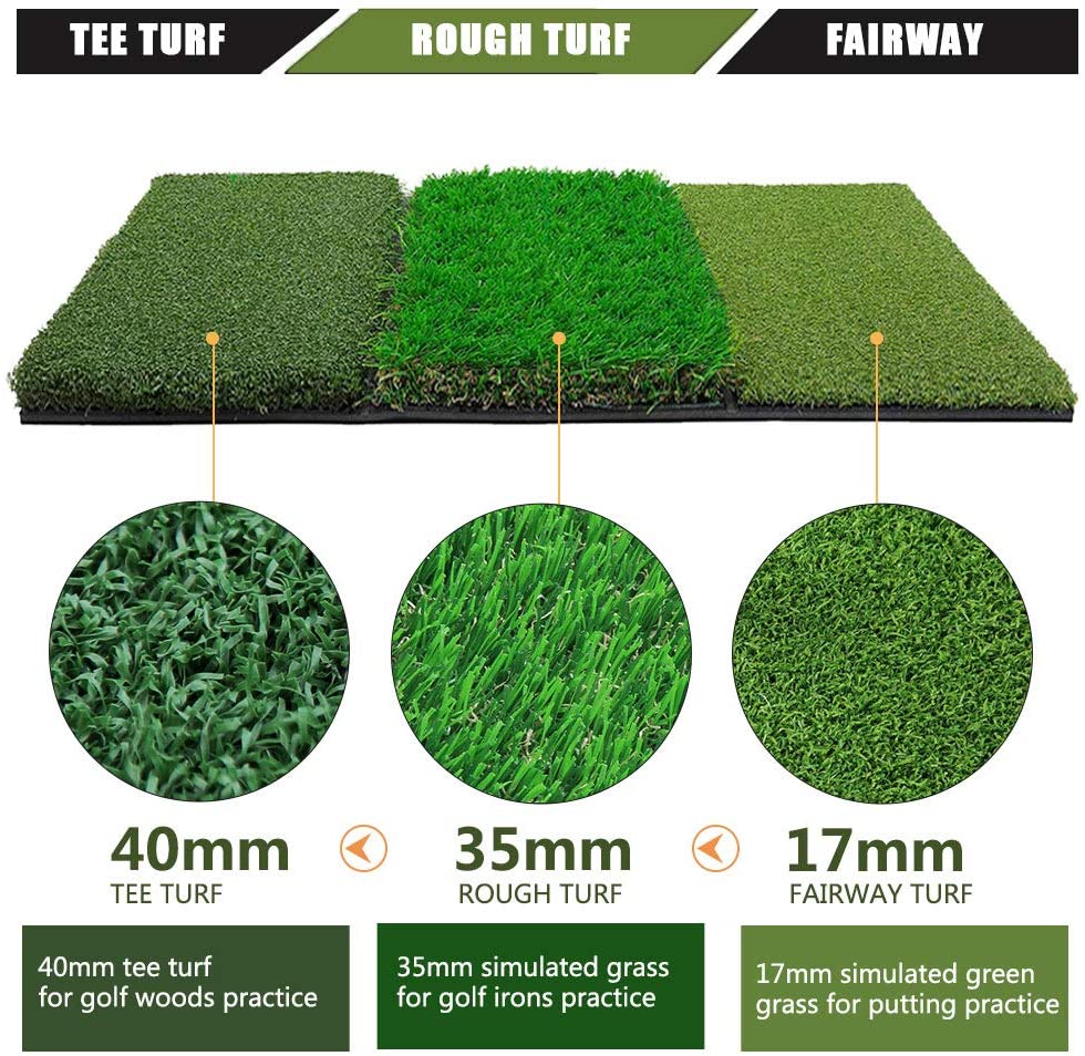 Golf Tri Turf Mat Set - 25x16 3 Turf Golf Mat