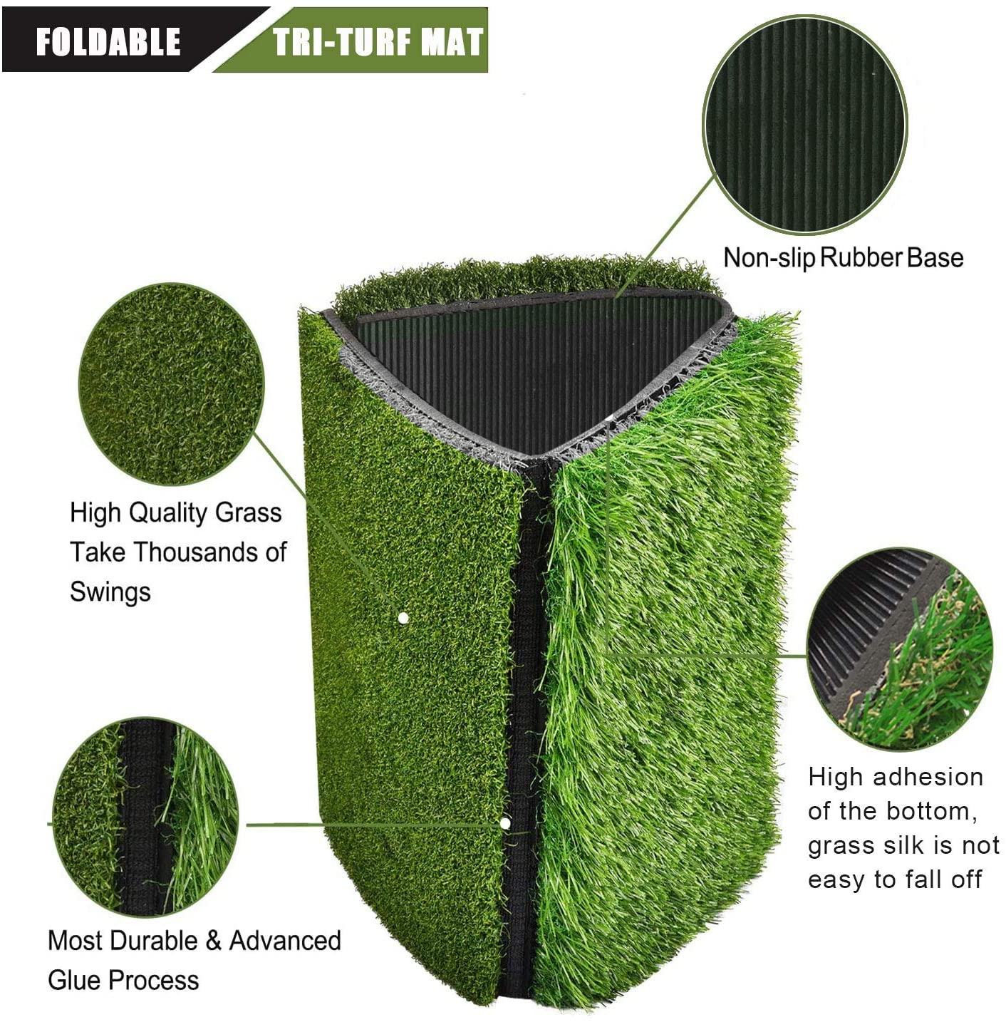 Golf Tri Turf Mat Set - 25x16 3 Turf Golf Mat