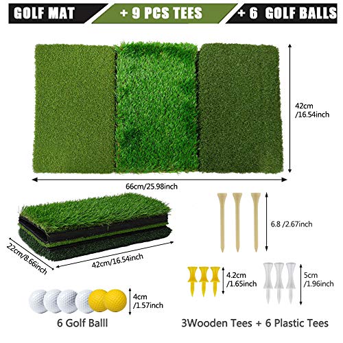 Golf Tri Turf Mat Set - 25x16 3 Turf Golf Mat