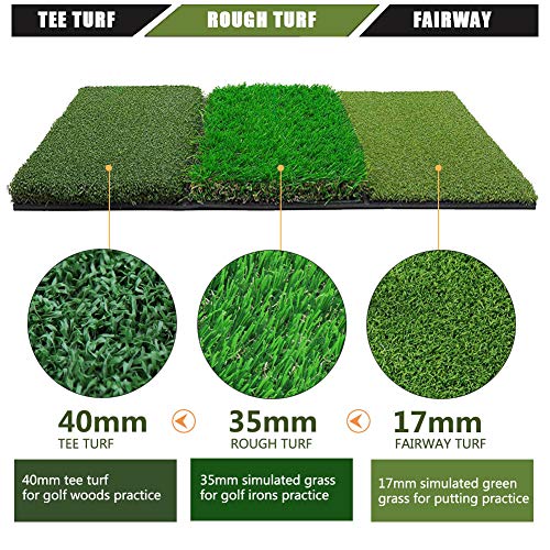 Golf Tri Turf Mat Set - 25x16 3 Turf Golf Mat