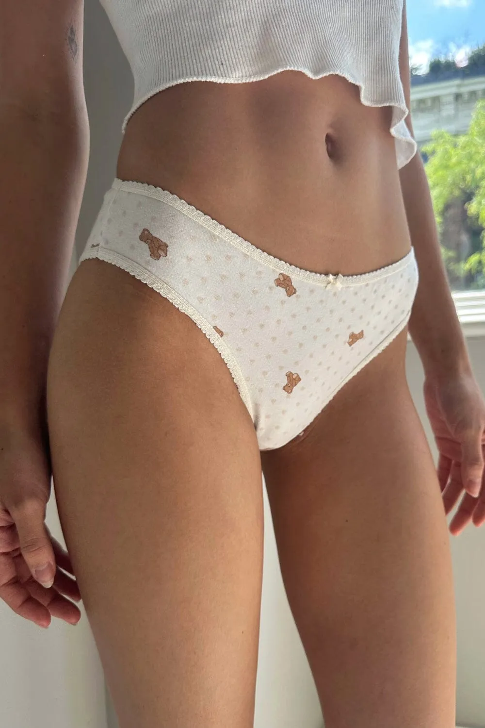 Heart & Teddy Bear Scallop Underwear