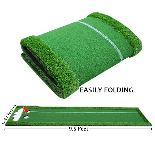 Home Putting Green (2x10 Foot) with Free Golf Alignment Mirror