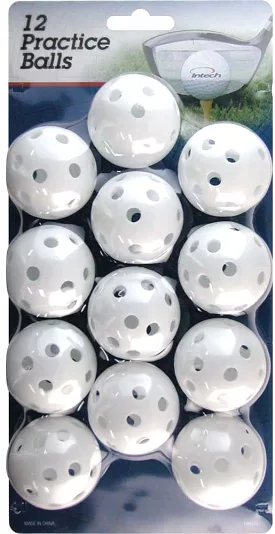 Intech Golf Practice Balls with Holes (12 Pack)