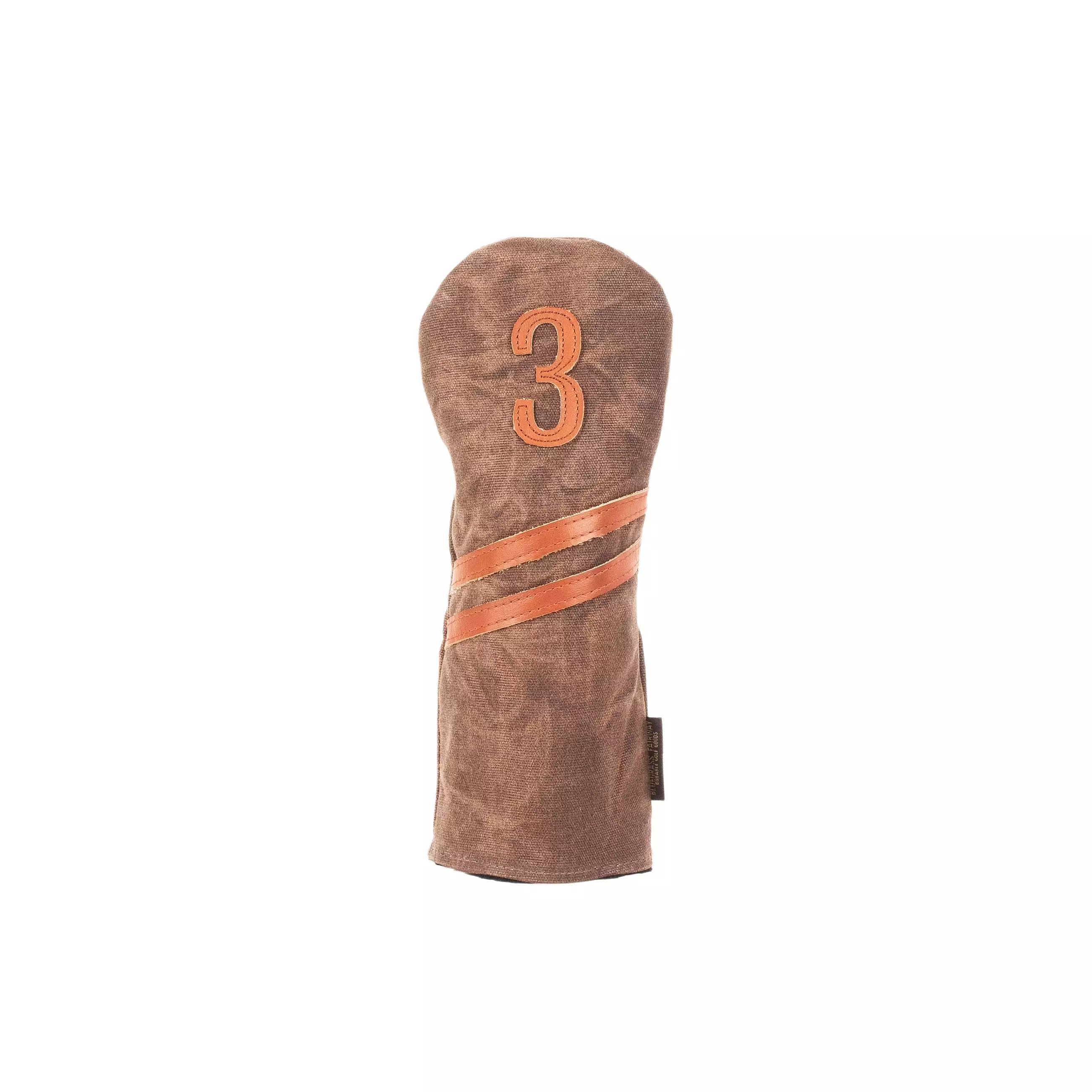 Invitational Edition Waxed Canvas golf Headcover in Bourbon 3 fairway wood