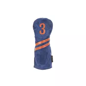 Invitational Edition Waxed Canvas golf headcover in Navy 3 fairway wood