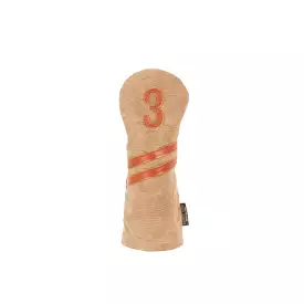 Invitational Edition Waxed Canvas golf Headcover in Tan 3 fairway wood