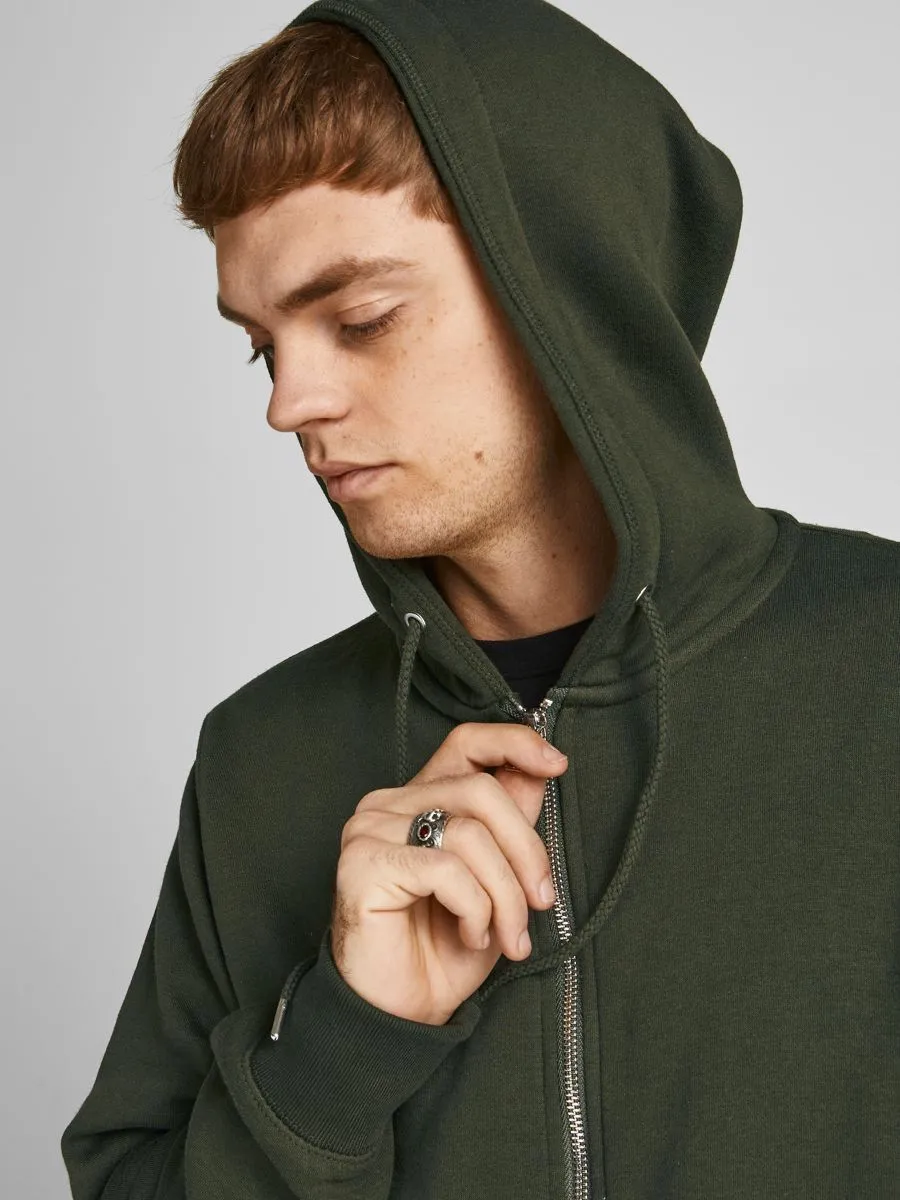 Jack & Jones Casual Zip Hooded Sweatshirts Forest Night