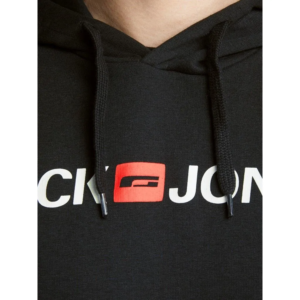 Jack & Jones Retro Logo Hooded Sweatshirts Black