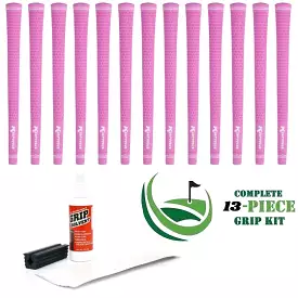 Karma Velour - 13 piece Golf Grip Kit (with tape, solvent, vise clamp) - PINK