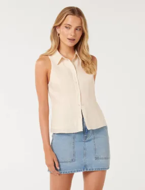 Kathleen Linen Sleeveless Shirt