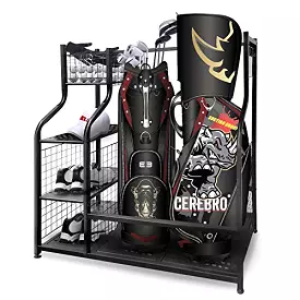 Large Golf Storage Organizer - Golf Bag Storage Stand for Garage