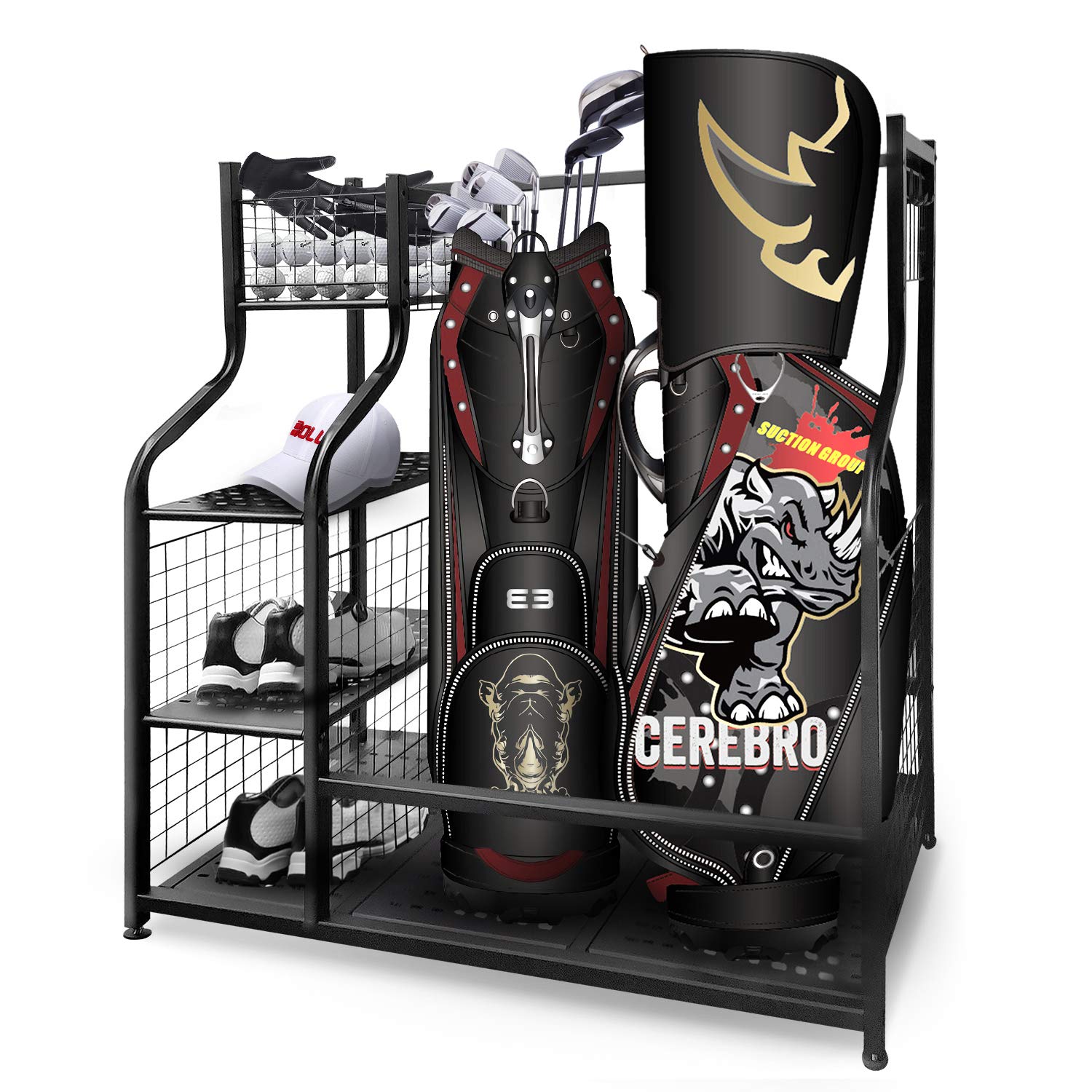 Large Golf Storage Organizer - Golf Bag Storage Stand for Garage