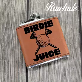 Leather Golf Flask for Birdie Juice - Golf Christmas Gift